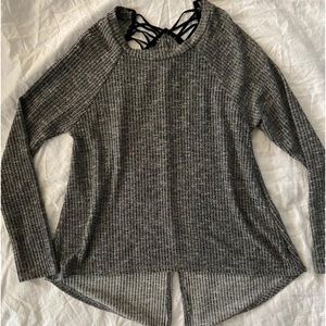 Tea n rose high low lace up long sleeve